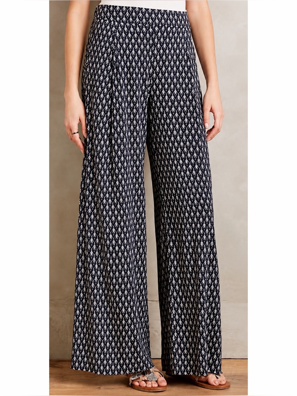 Anthropologie Elevenses Tansy Wide Leg Printed Pant